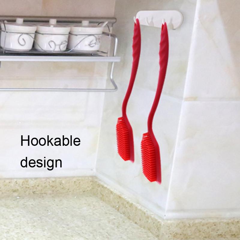 Ergonomic Silicone Dish Scrubber Pot Brush For NonScratch Kitchen Cleaning 4