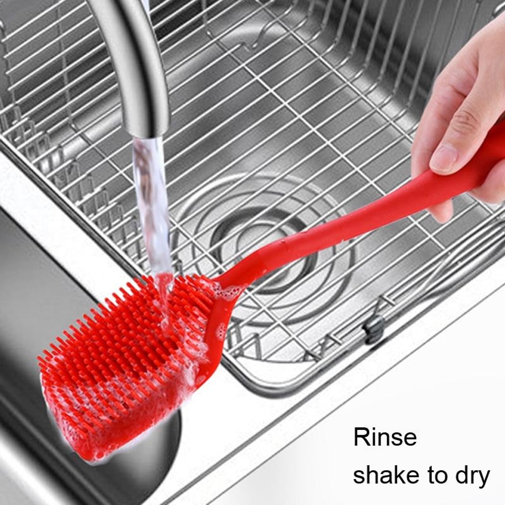 Ergonomic Silicone Dish Scrubber Pot Brush For NonScratch Kitchen Cleaning 5