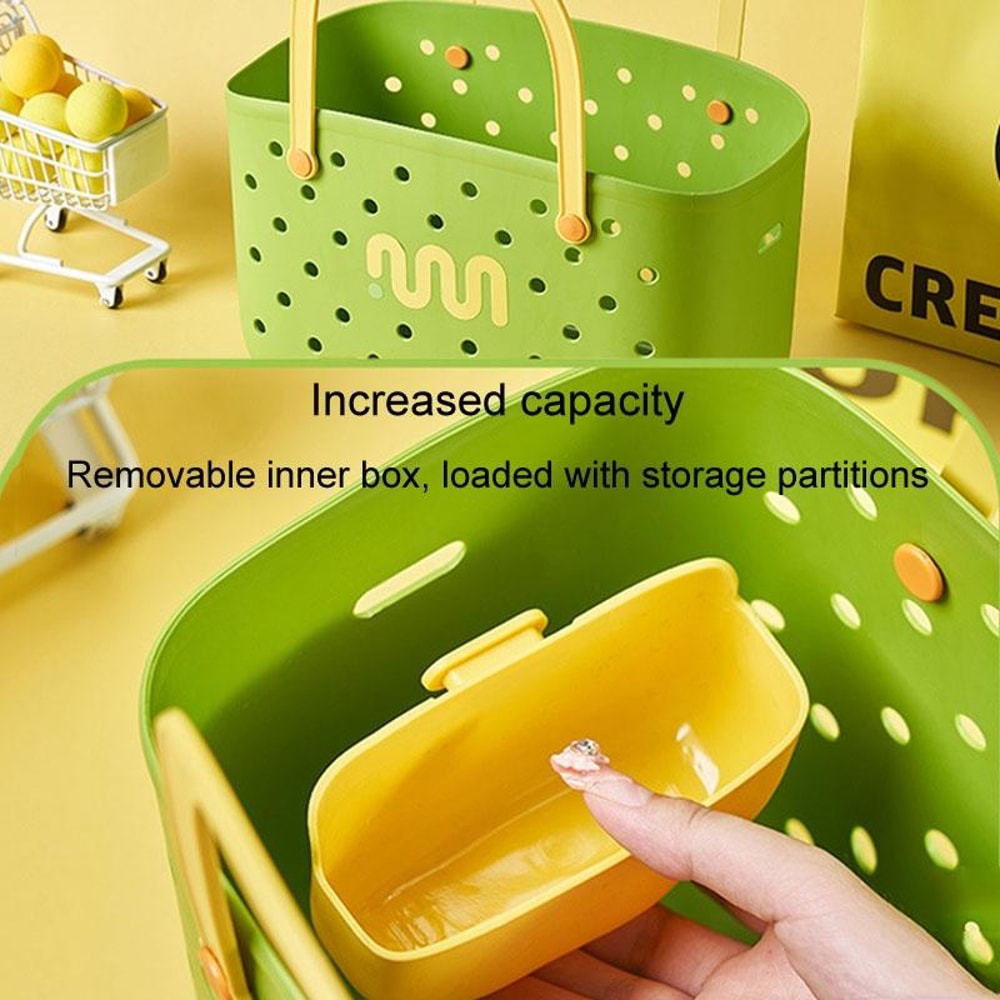 Portable Drainable Storage Basket Stackable Bathroom Kitchen Organizer 9