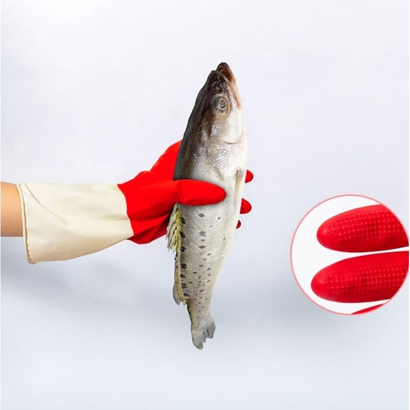 TwoTone Cleaning Gloves Durable Latex Dishwashing Gloves For Kitchen And Household Tasks 8