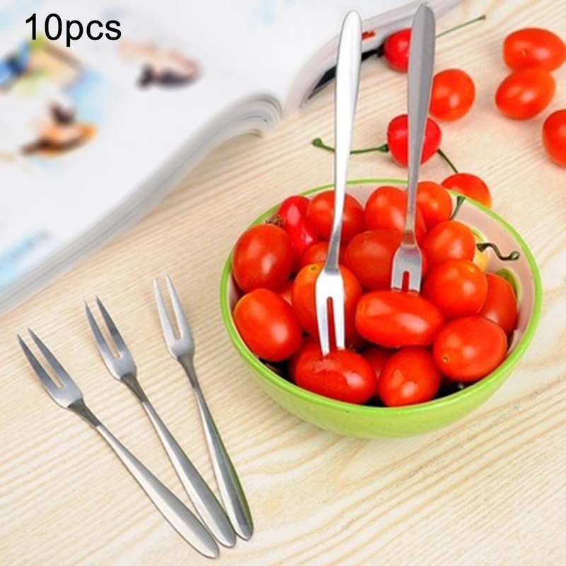 Stainless Steel Fruit Fork Set Reusable Mini Dessert Picks For Snacks Appetizers 1