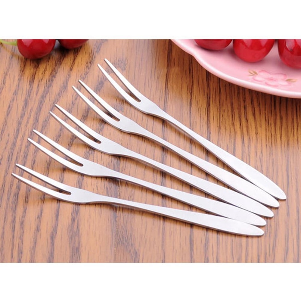 Stainless Steel Fruit Fork Set Reusable Mini Dessert Picks For Snacks Appetizers 2