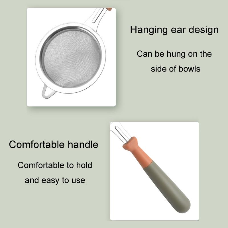 Stainless Steel Flour Sifter Spoon Fine Mesh Baking Strainer For Cocoa Matcha Powder 3