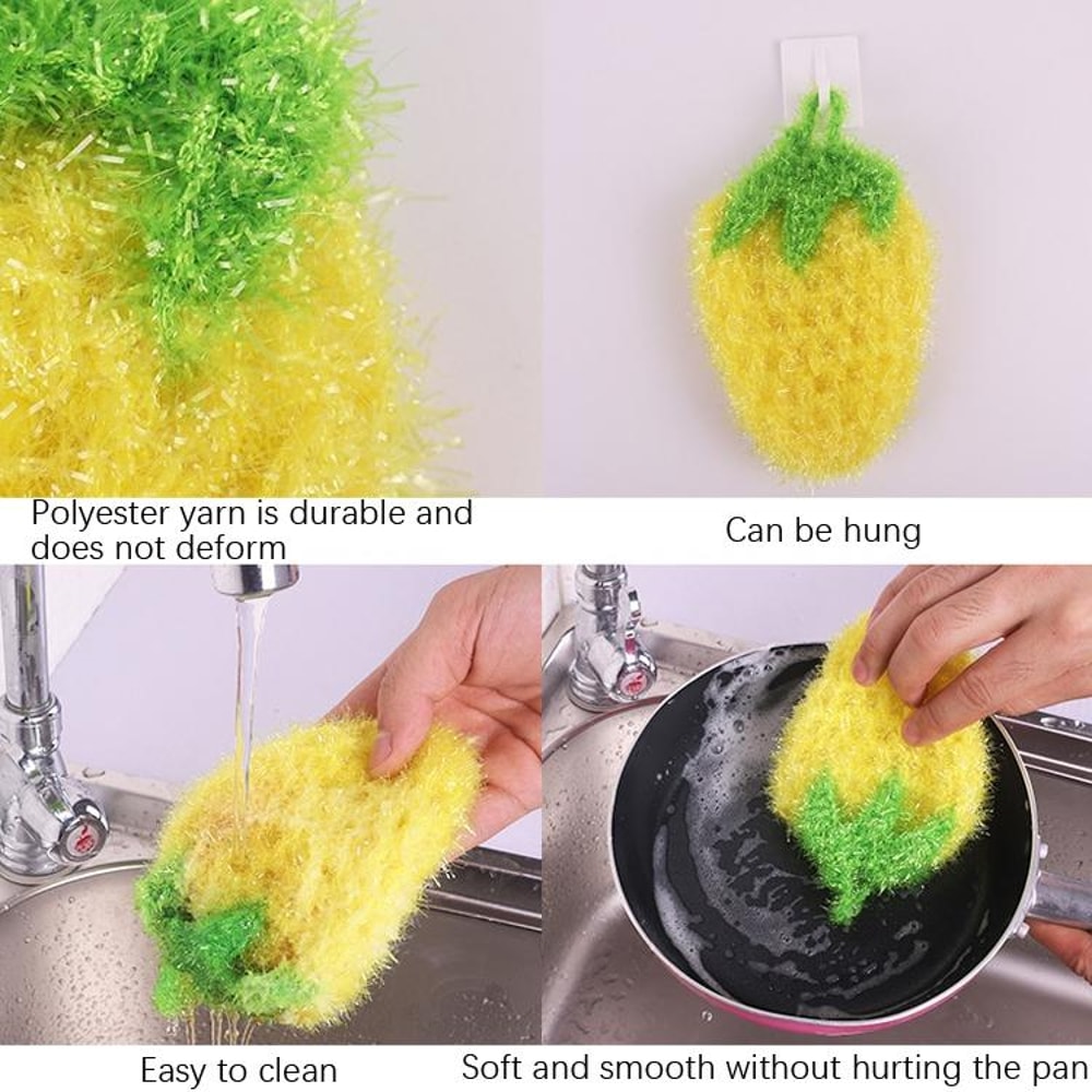 Strawberry Kitchen Towel Set Hanging Dish Towels Absorbent Reusable Cleaning Cloths 2