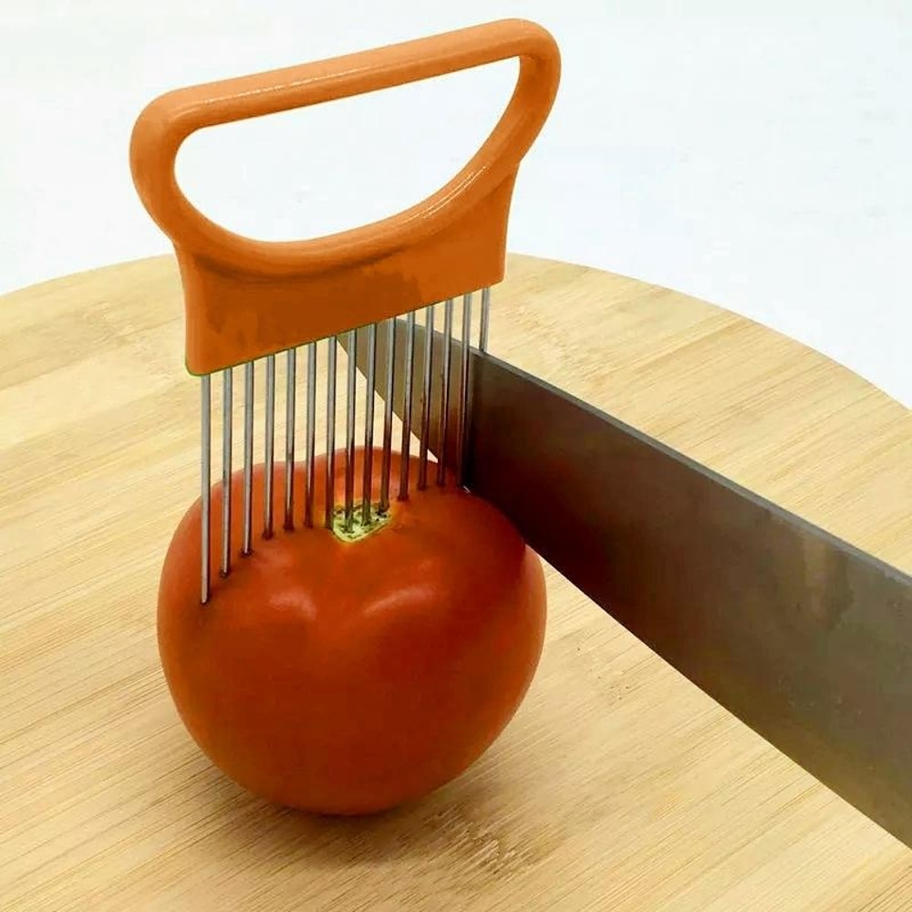 Stainless Steel Onion Holder Cutter Fork for Safe Slicing and Meat Tenderizing