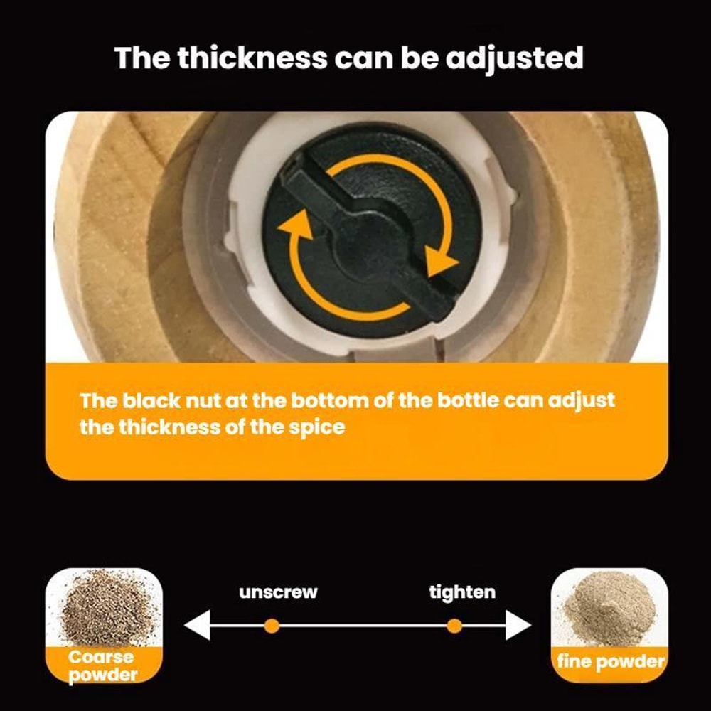 Wooden Mushroom Pepper Grinder Adjustable Ceramic Spice Mill Kitchen Tool 10