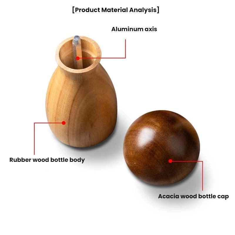 Wooden Mushroom Pepper Grinder Adjustable Ceramic Spice Mill Kitchen Tool 5