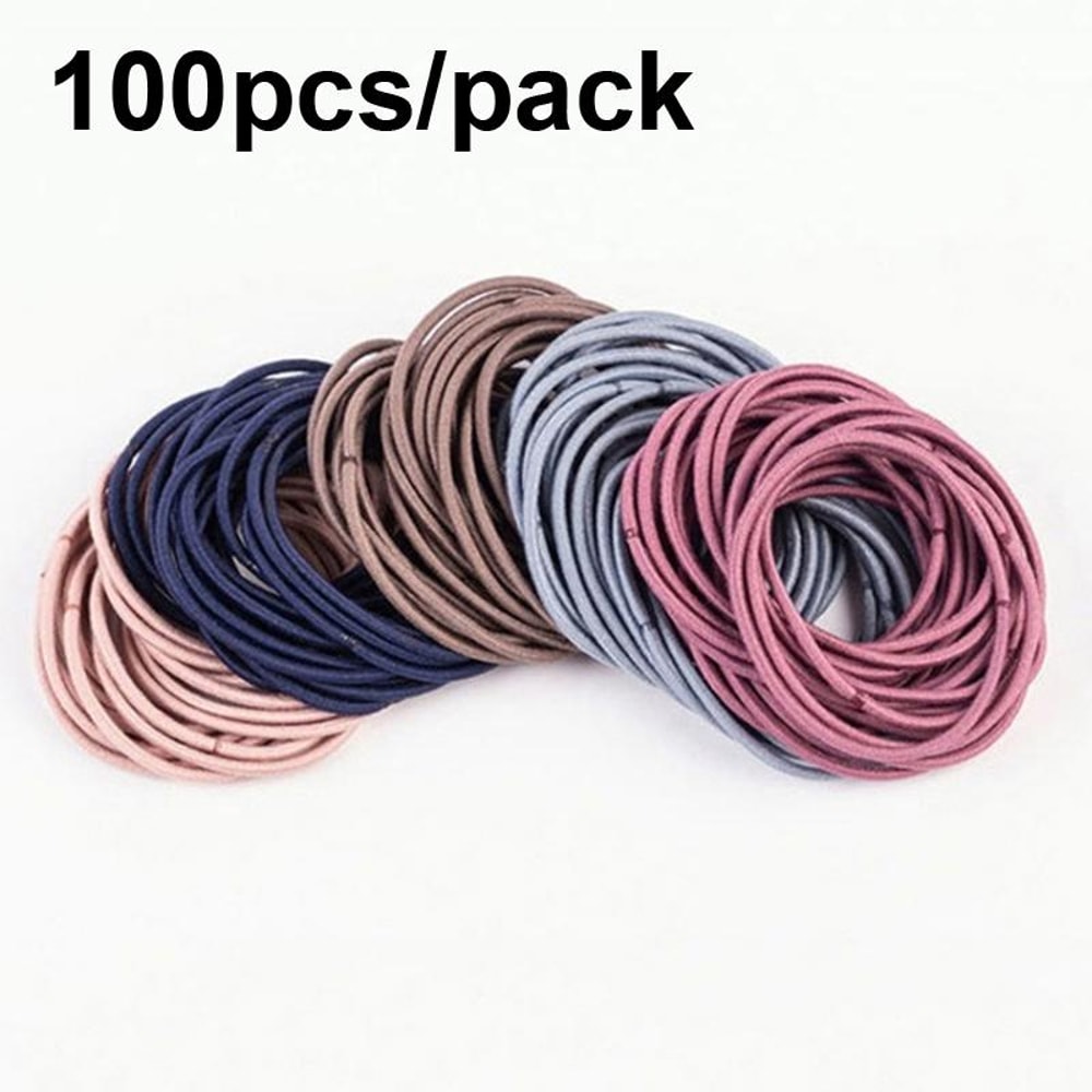 Soft Stretch Nylon Hair Ties Set Elastic Ponytail Holders For Women Girls 3