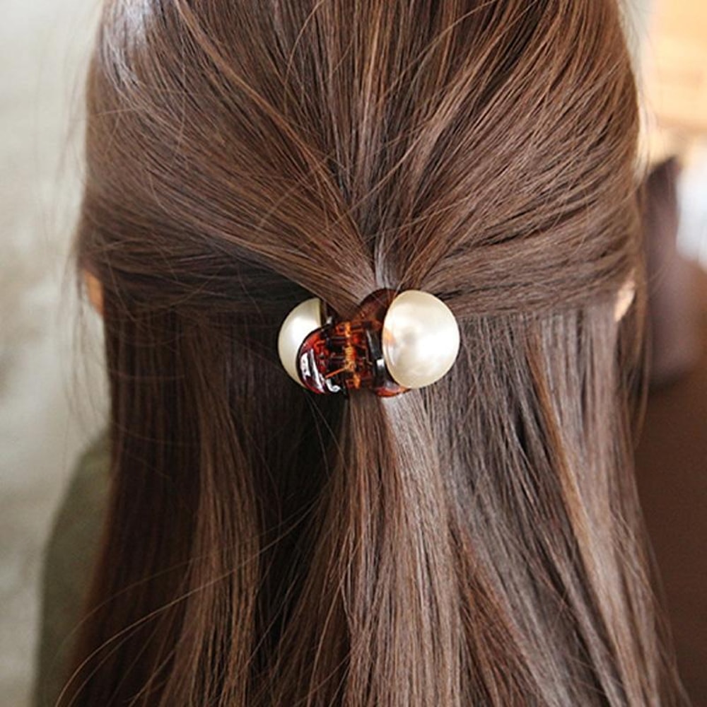 Pearl Mini Hair Claw Clips For Girls Women Elegant Small Hair Accessories Set 0