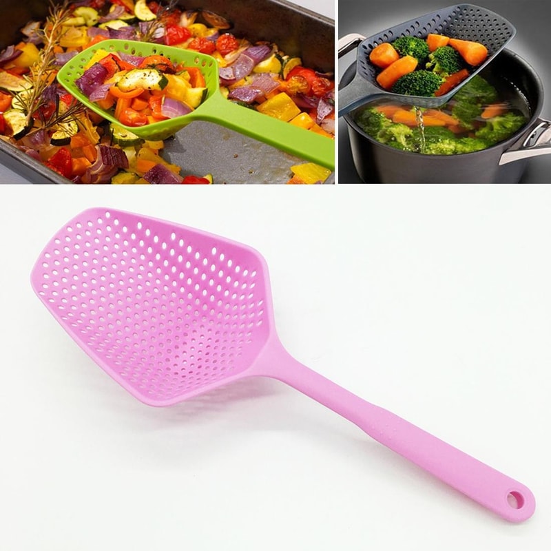 Multiuse Plastic Strainer Scoop Colander Spoon For Kitchen Draining 4