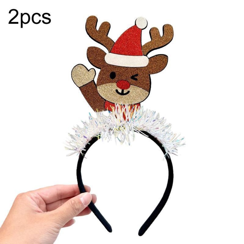 Festive Christmas Headband Set Santa Snowman Reindeer Holiday Hair Accessories 0