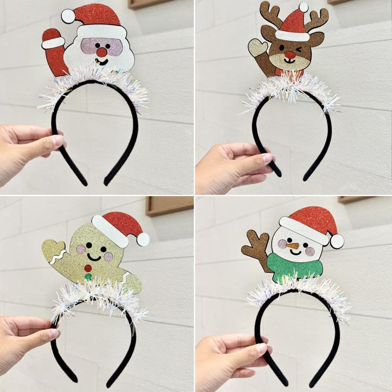 Festive Christmas Headband Set Santa Snowman Reindeer Holiday Hair Accessories 1