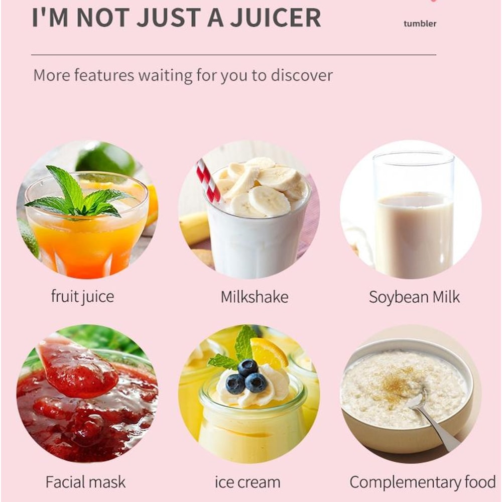 Portable USB Rechargeable Blender Bottle Personal Smoothie Maker Juicer 8