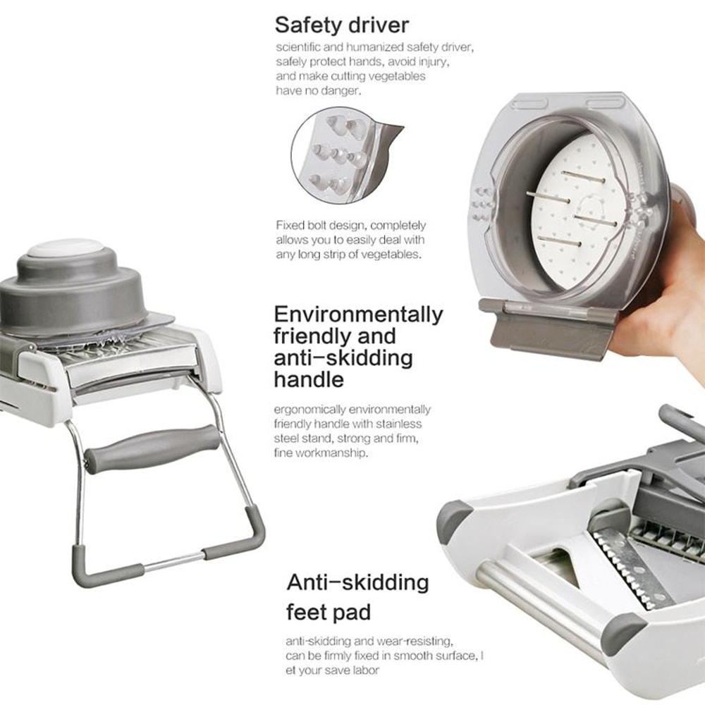 Stainless Steel Manual Vegetable Cutter Grater For Quick Kitchen Prep 9