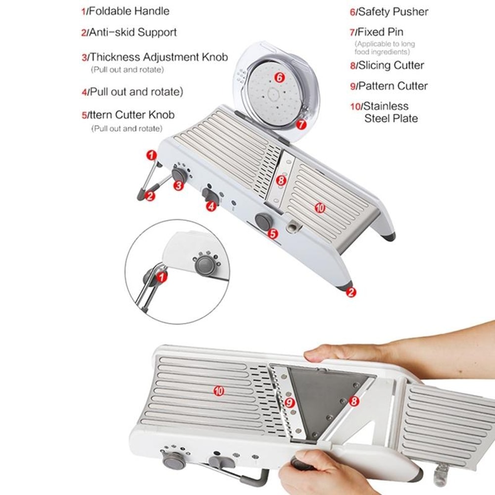 Stainless Steel Manual Vegetable Cutter Grater For Quick Kitchen Prep 10