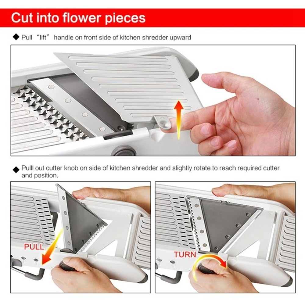 Stainless Steel Manual Vegetable Cutter Grater For Quick Kitchen Prep 11