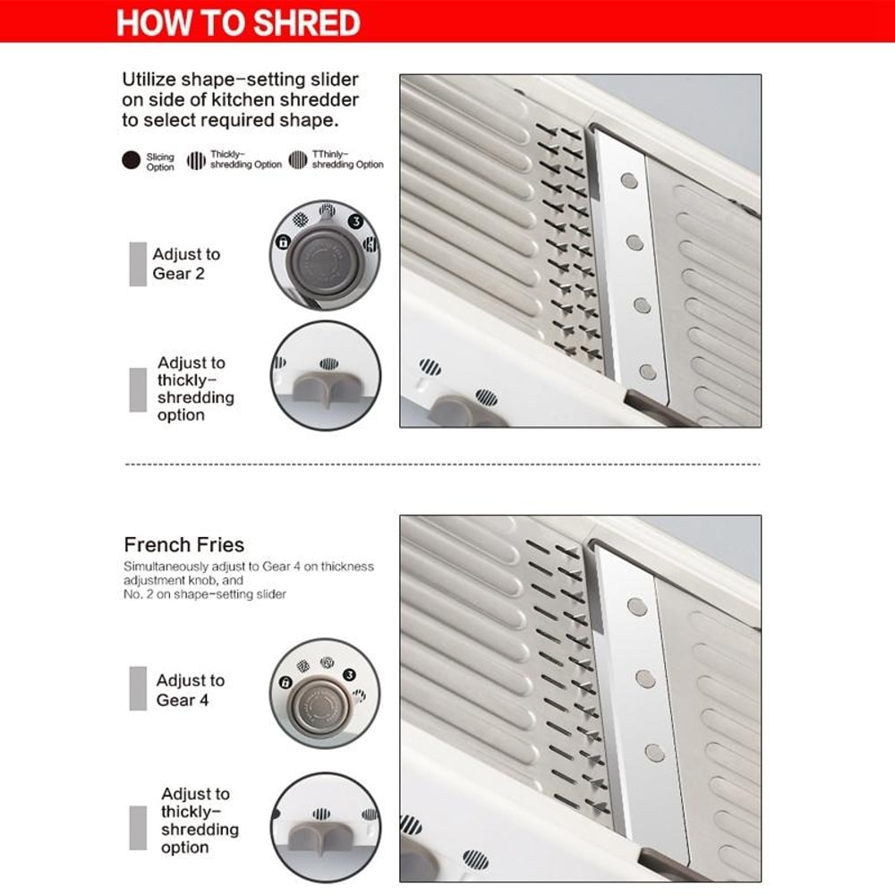 Stainless Steel Manual Vegetable Cutter Grater For Quick Kitchen Prep 14