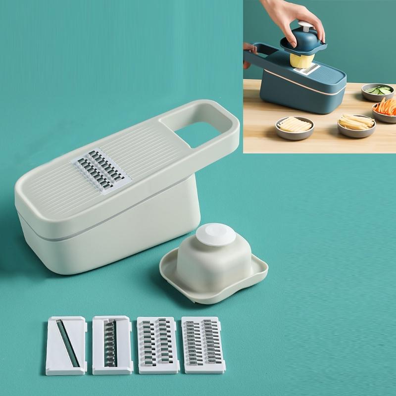 Stainless Steel Manual Vegetable Cutter & Grater for Quick Kitchen Prep