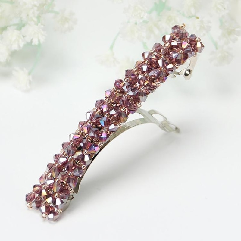 Crystal Rhinestone Hair Clip For Girls Elegant Elastic Hair Accessory 3