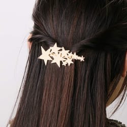 celestial star hair clip elegant gold silver star hair barrettes for women