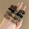 Rhinestone Elastic Hair Ties Set Stylish Hair Accessories For Women Girls 8