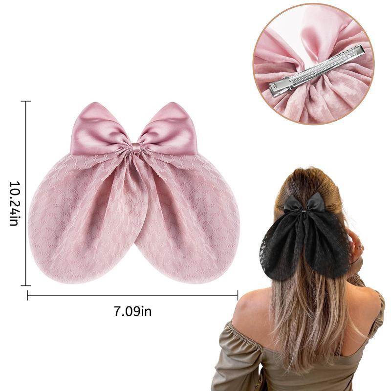 Sweet Ribbon Bow Hair Clip Duckbill Cute Hair Accessory For Girls 6