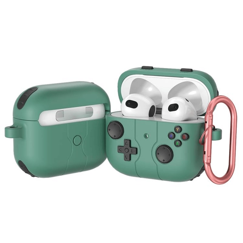 Game Console Style Wireless Earbuds Case Silicone Cover With Carabiner Clip 11