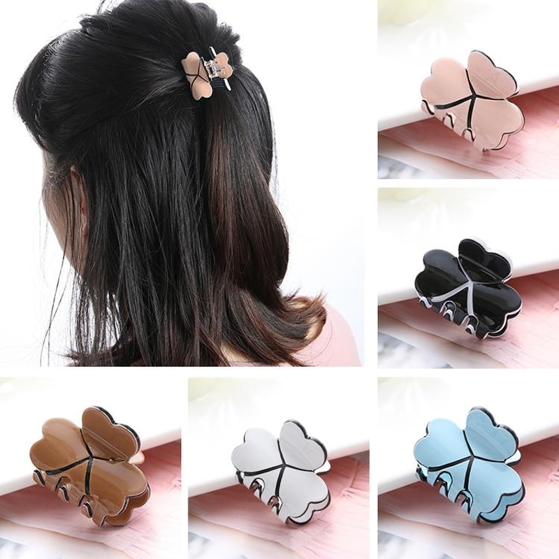 Elegant Mini Hair Claw Clip For Women Colorful Acrylic Bun Hair Accessory 4