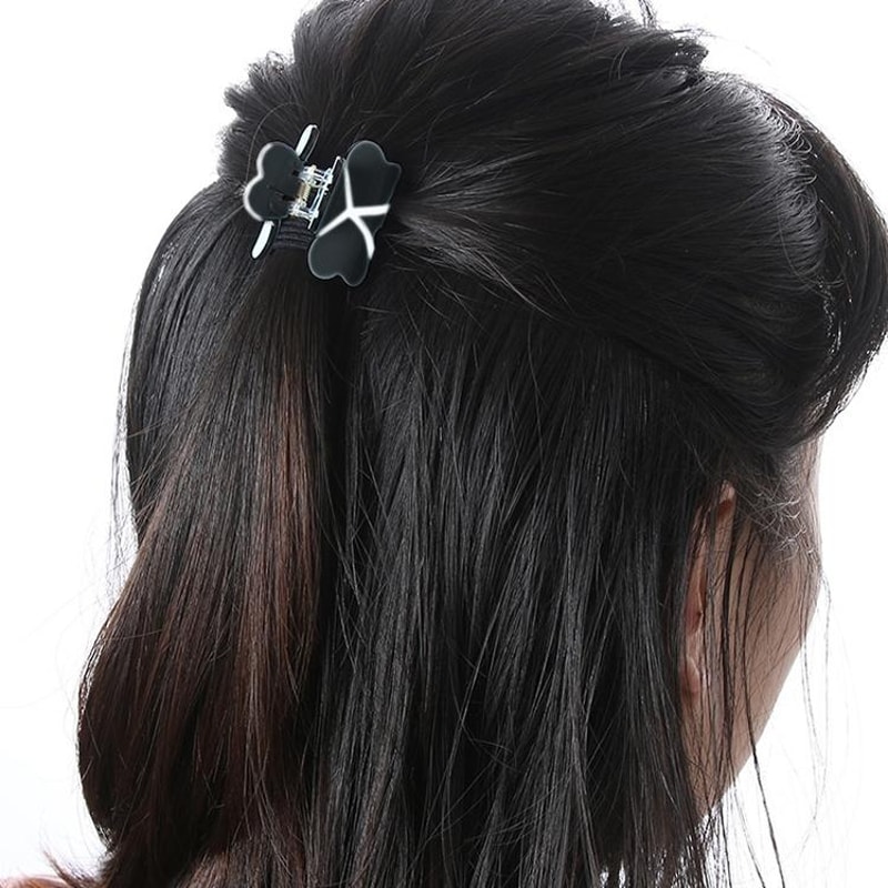 Elegant Mini Hair Claw Clip For Women Colorful Acrylic Bun Hair Accessory 3