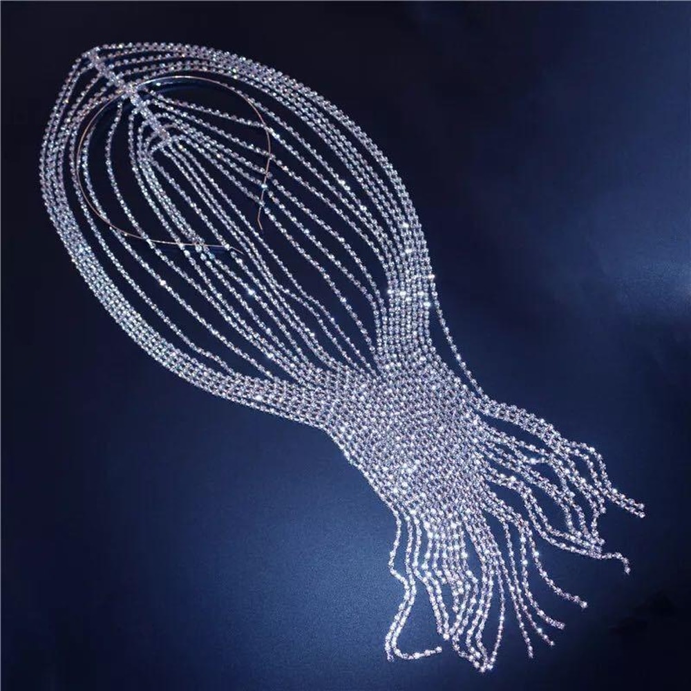 Crystal Rhinestone Tassel Headband For Weddings And Parties 4