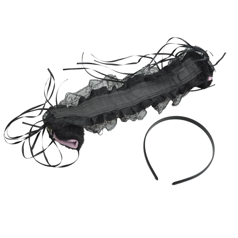 Cute Lace Cat Ears Headband For Women Girls Cosplay Hair Accessory 5