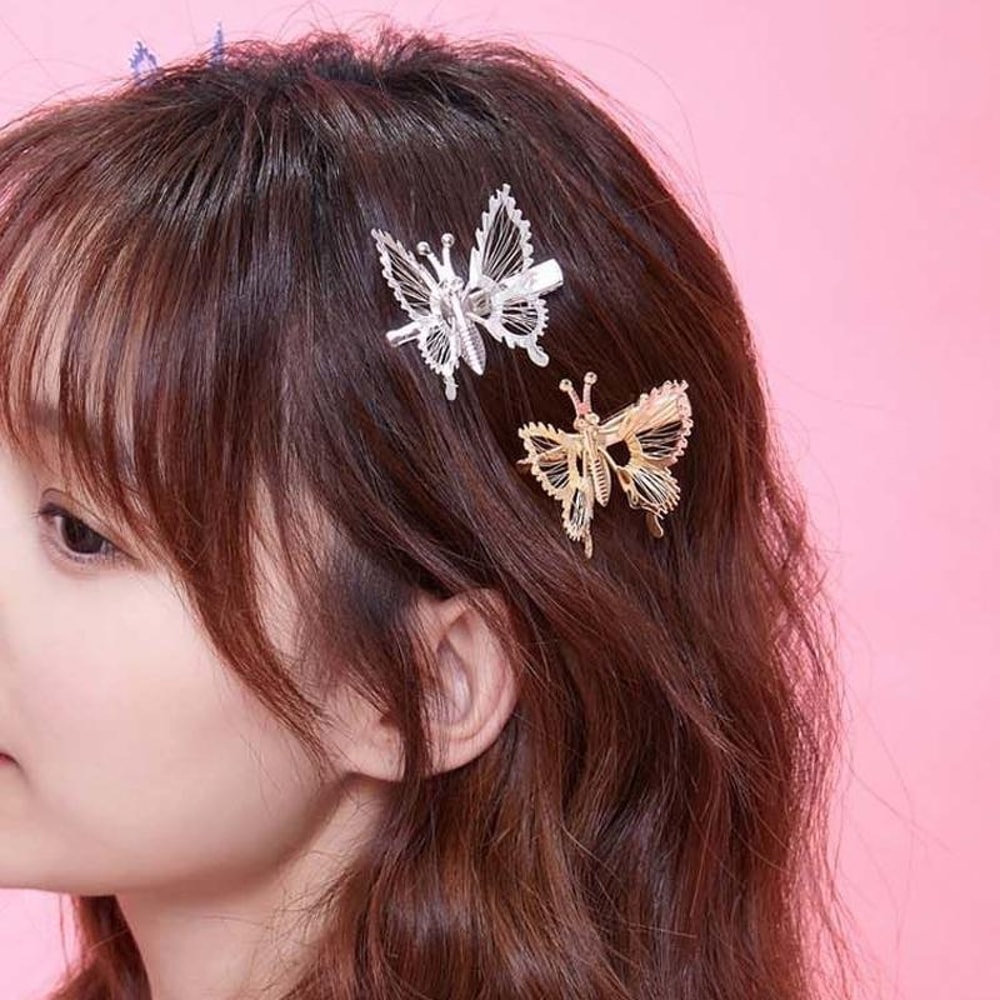 FlutterGlow Butterfly Hair Clip Moving Wing Bangs Pin Decorative Hair Accessory 6