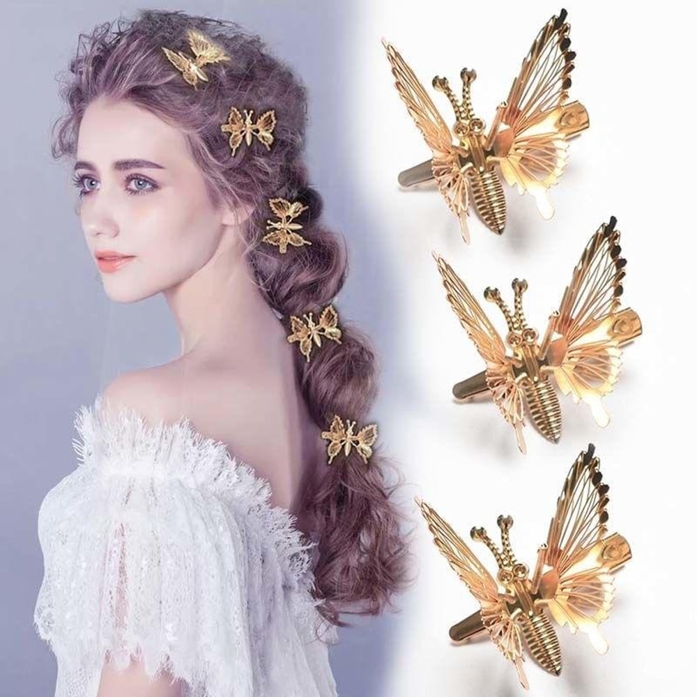 FlutterGlow Butterfly Hair Clip Moving Wing Bangs Pin Decorative Hair Accessory 4