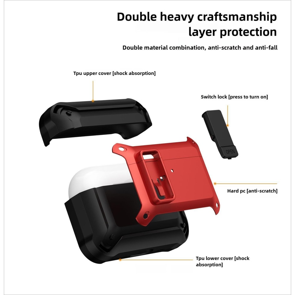 AirPods Pro Case With Lock Protective Cover For Everyday Drop And Scratch Defense 3