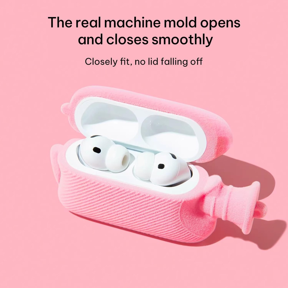 Plush AirPods Case With Keychain Cute Protective Cover 2