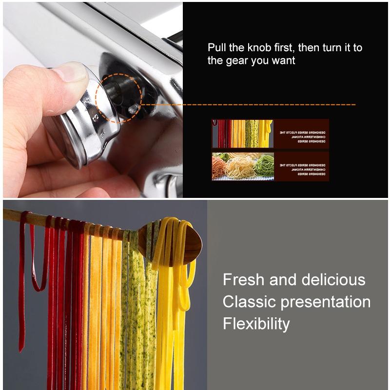 Manual Pasta Maker Machine Stainless Steel Hand Crank Noodle Roller Cutter 6