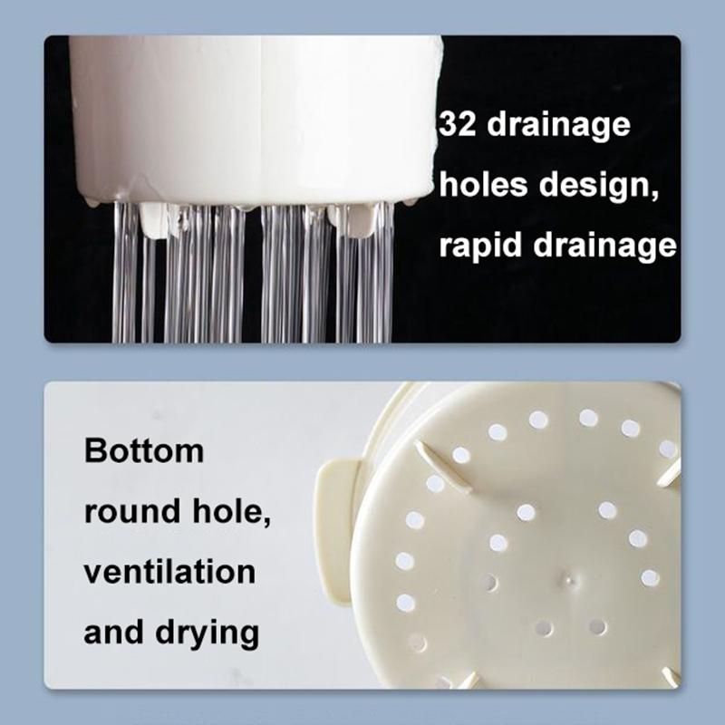 Double Layer Kitchen Utensil Holder With Drain Tray Chopsticks Storage Rack Organizer 1