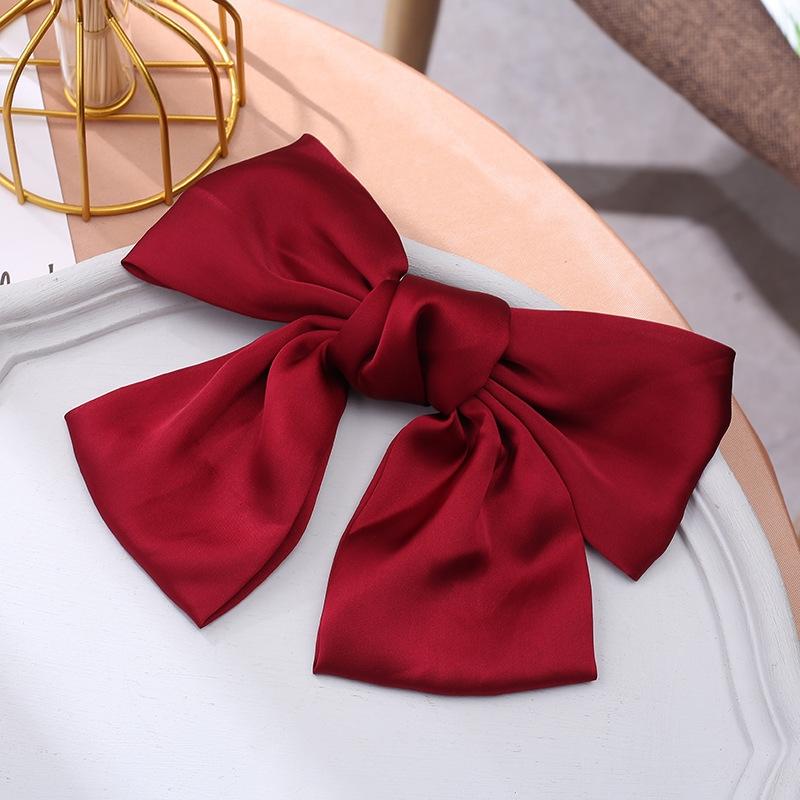 Elegant Satin Bow Hair Clip For Women Large Soft Hair Bow Barrette 2