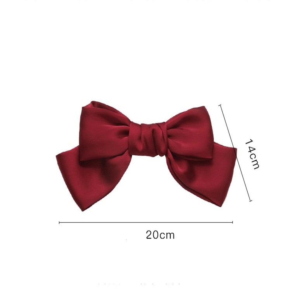 Elegant Satin Bow Hair Clip For Women Large Soft Hair Bow Barrette 5