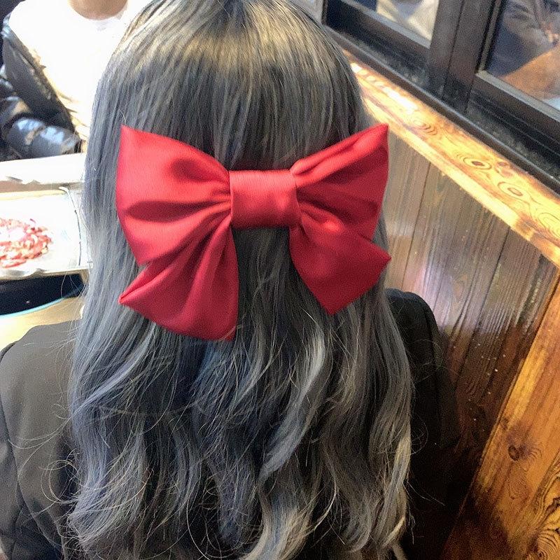 Elegant Satin Bow Hair Clip For Women Large Soft Hair Bow Barrette 1