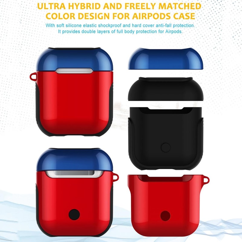 Hard Shell AirPods Case With Keychain Protective Cover 3