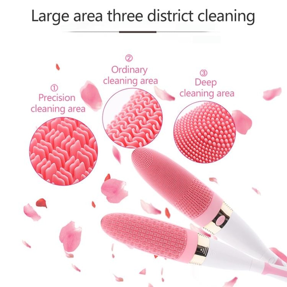 Waterproof Silicone Electric Body Brush With Vibration Deep Clean For Sensitive Skin 2