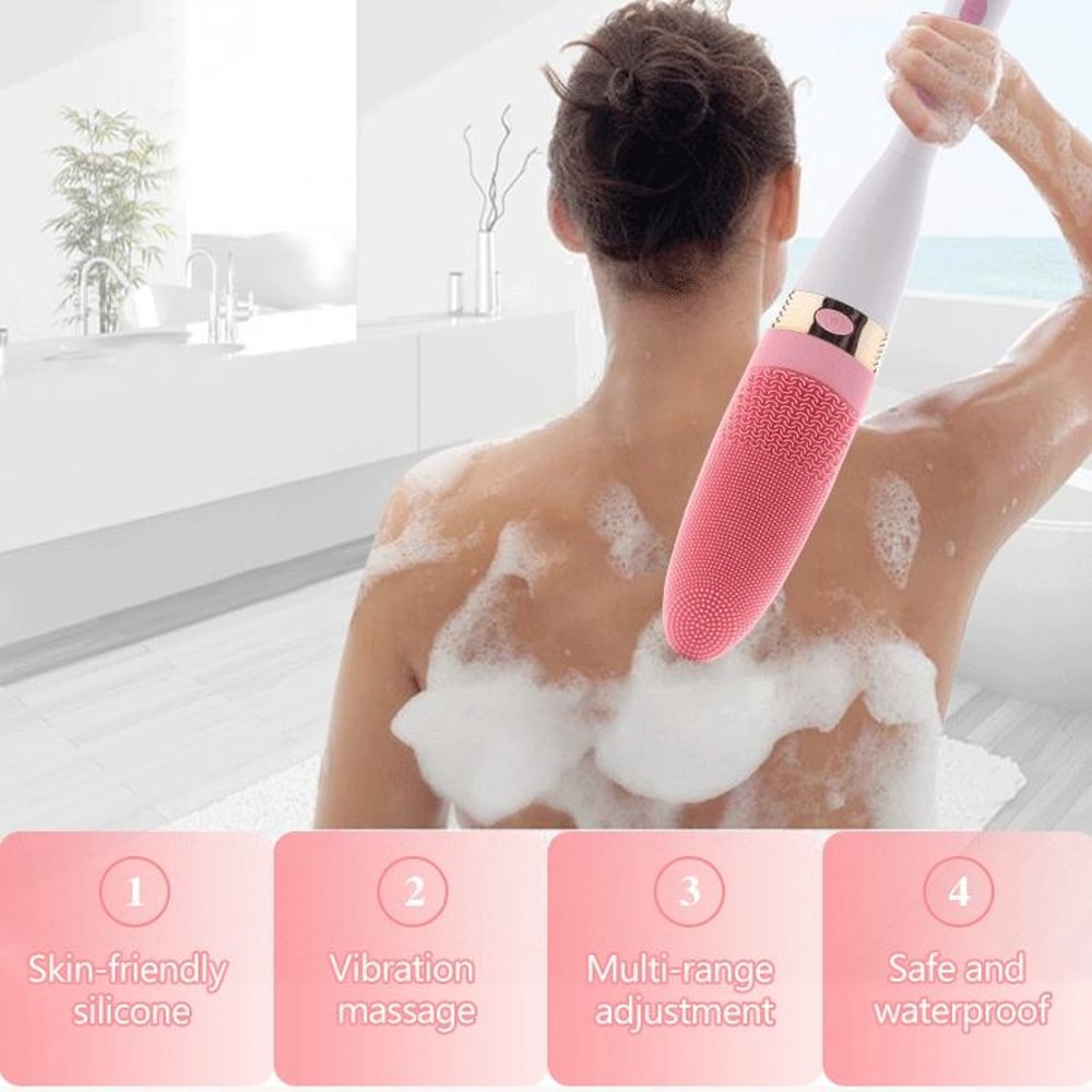 Waterproof Silicone Electric Body Brush With Vibration Deep Clean For Sensitive Skin 0