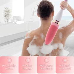 waterproof silicone electric body brush with vibration deep clean for sensitive skin