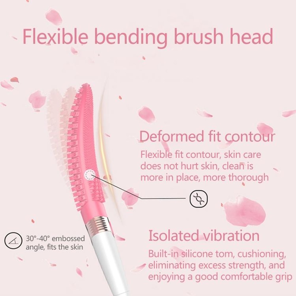 Waterproof Silicone Electric Body Brush With Vibration Deep Clean For Sensitive Skin 4