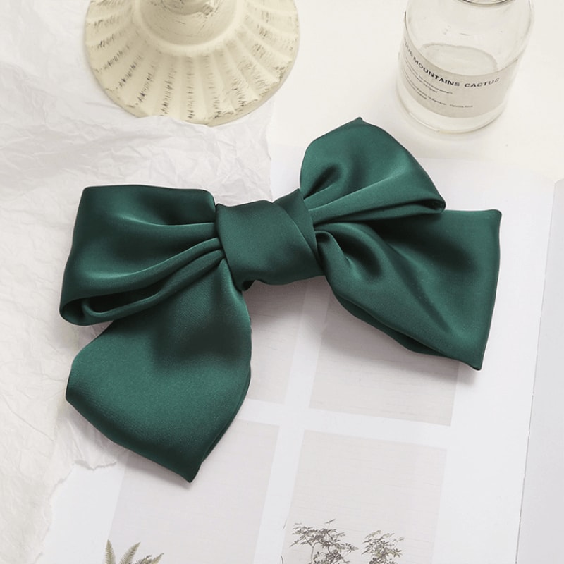 Elegant Satin Bow Hair Clip For Women Large Soft Hair Bow Barrette 4