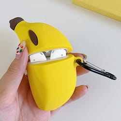 cute shockproof banana airpods case silicone cover for airpods
