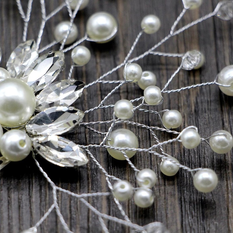 Elegant Pearl Bridal Hair Comb With Rhinestone Crown Design Wedding Hair Accessories 5