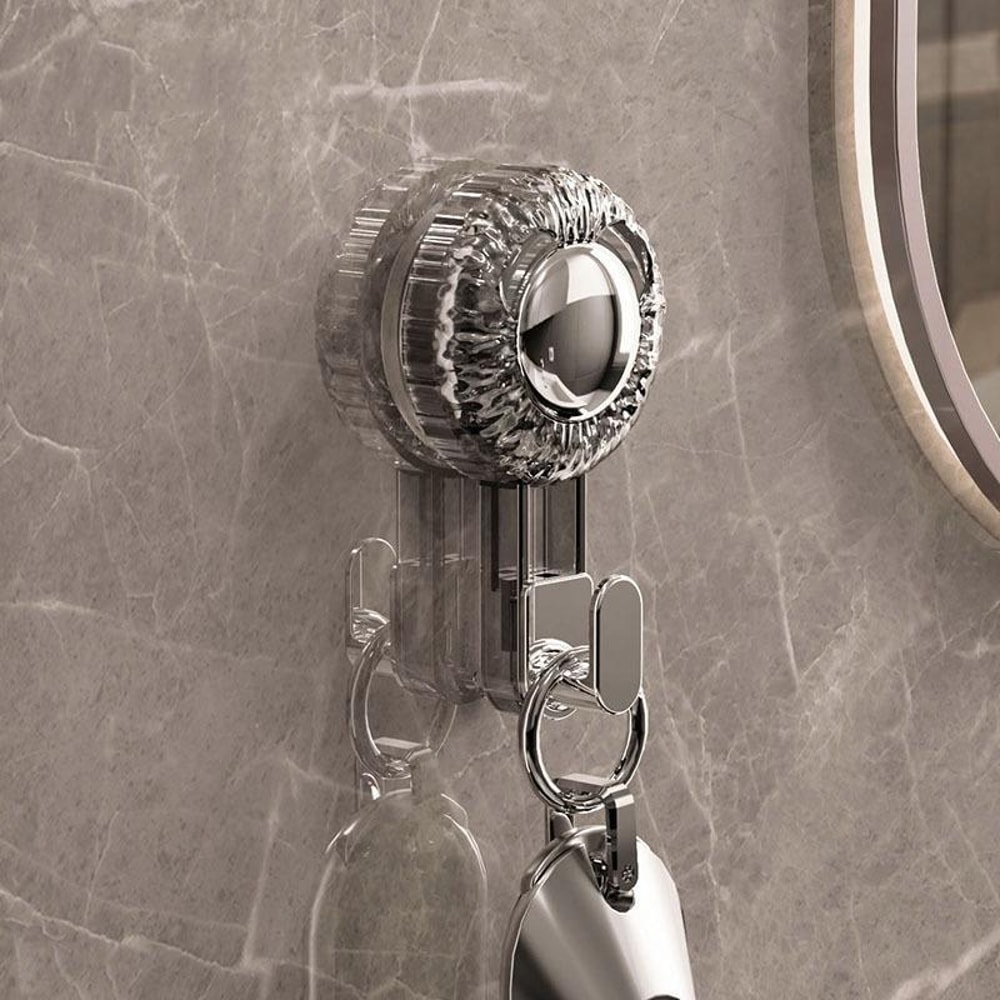 Rotary Vacuum Suction Hook Strong Suction Cup Hook For Bathroom Kitchen Wall Organizer 0