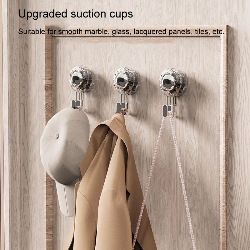 Rotary Vacuum Suction Hook Strong Suction Cup Hook For Bathroom Kitchen Wall Organizer 5